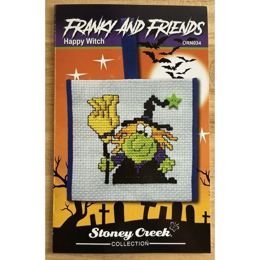Franky & Friends Happy Witch Cross Stitch Design Leaflet Stoney Creek Halloween